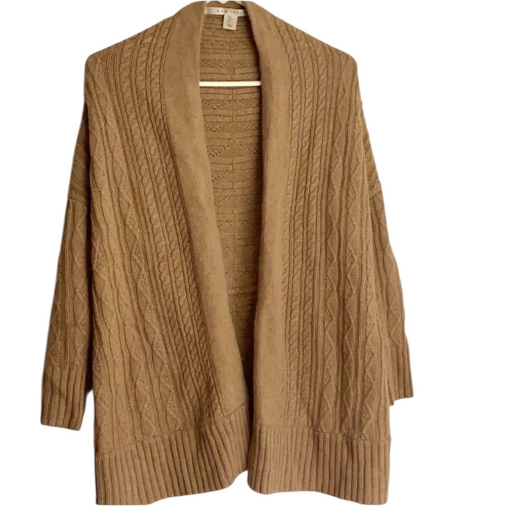 Max Studio Tan Cable Knit Cardigan